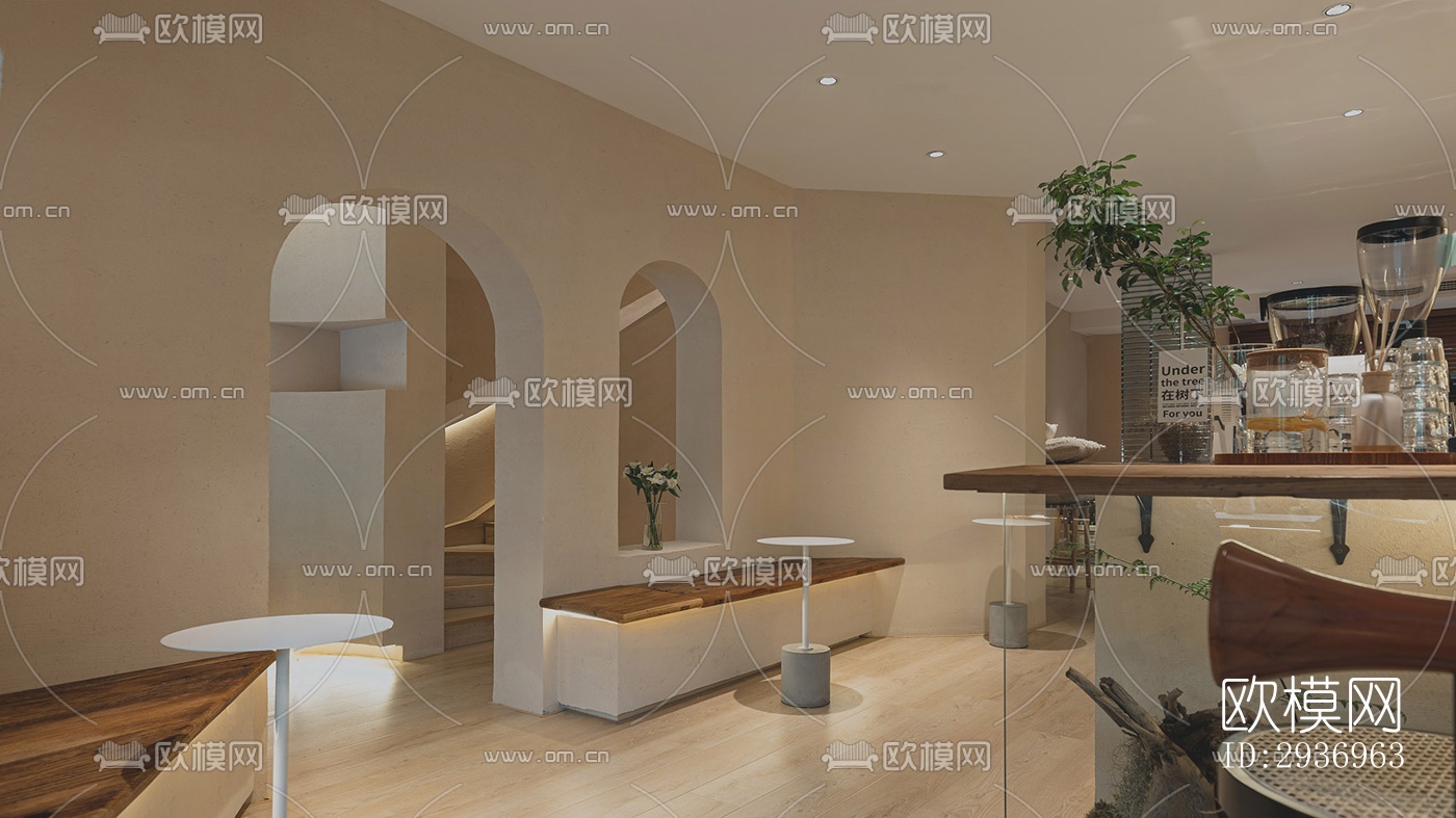 侘寂咖啡奶茶效果图下载（渲染图3）