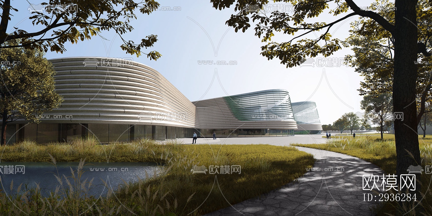 新中式美术博物馆效果图下载（渲染图2）