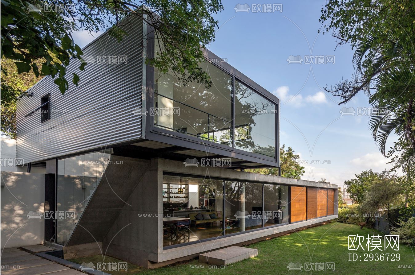 现代居住建筑效果图下载（渲染图15）