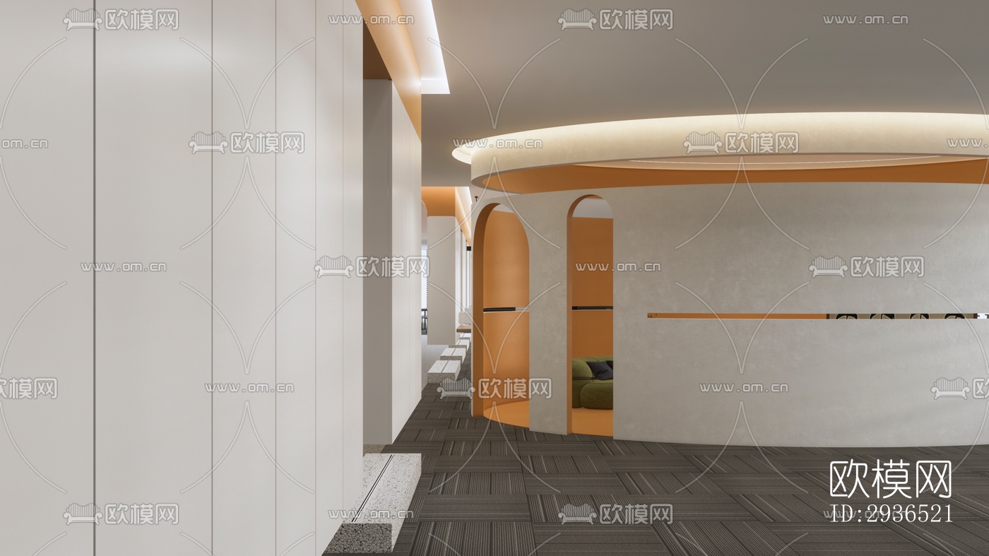 现代办公区效果图下载（渲染图8）