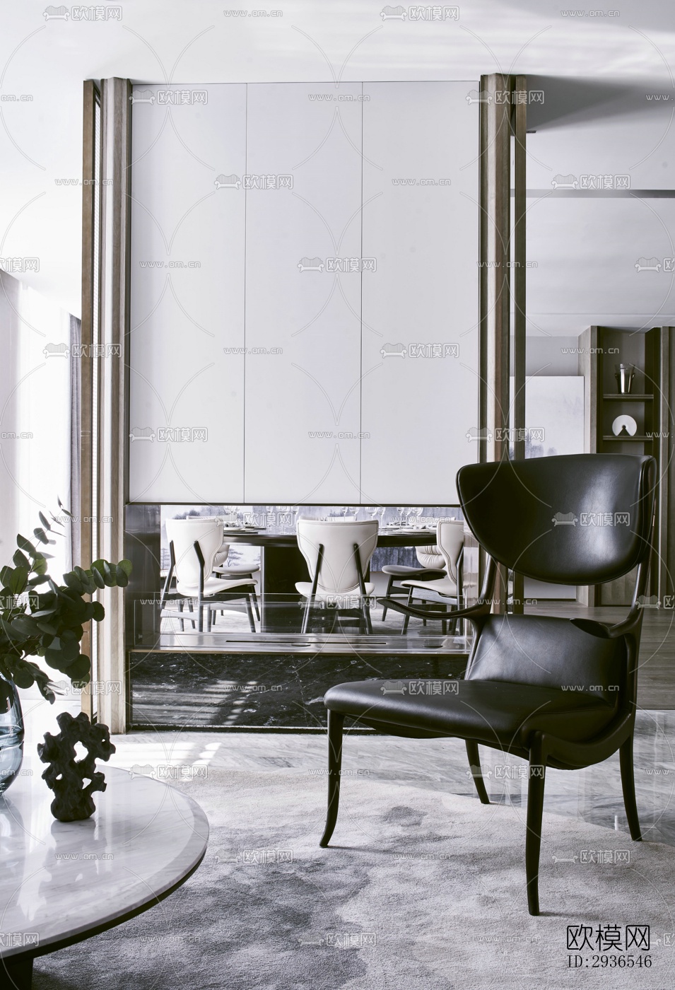 新中式商务大堂效果图下载（渲染图10）