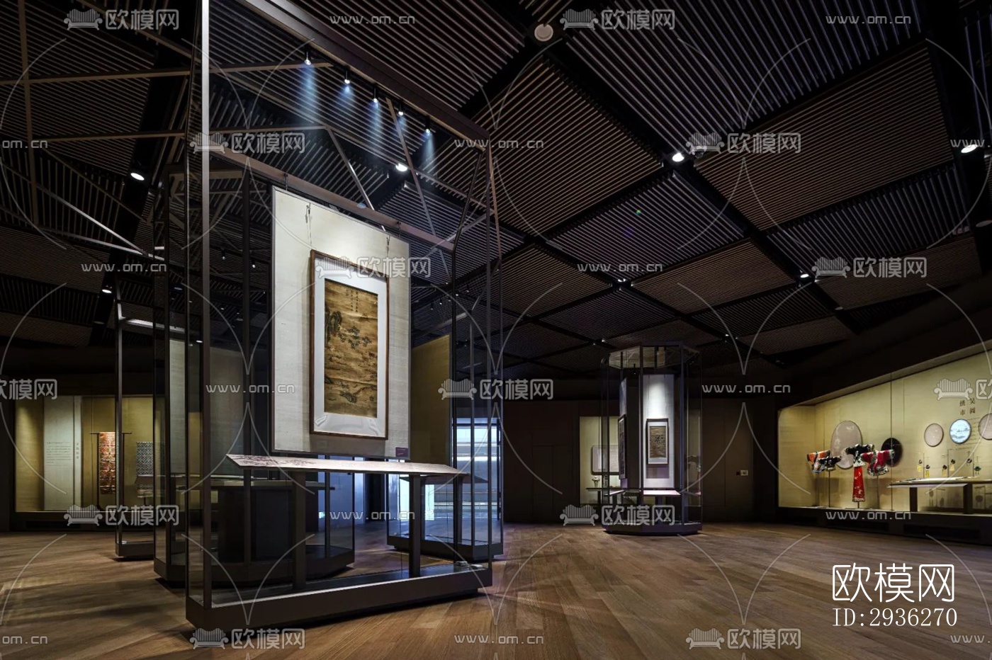 新中式美术博物馆效果图下载（渲染图15）