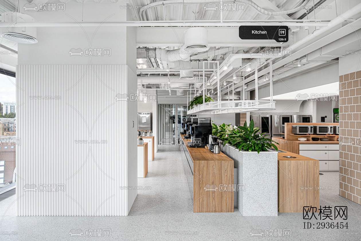 现代办公区效果图下载（渲染图13）