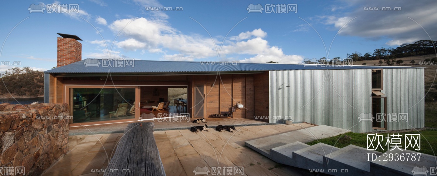 美式居住建筑效果图下载（渲染图16）