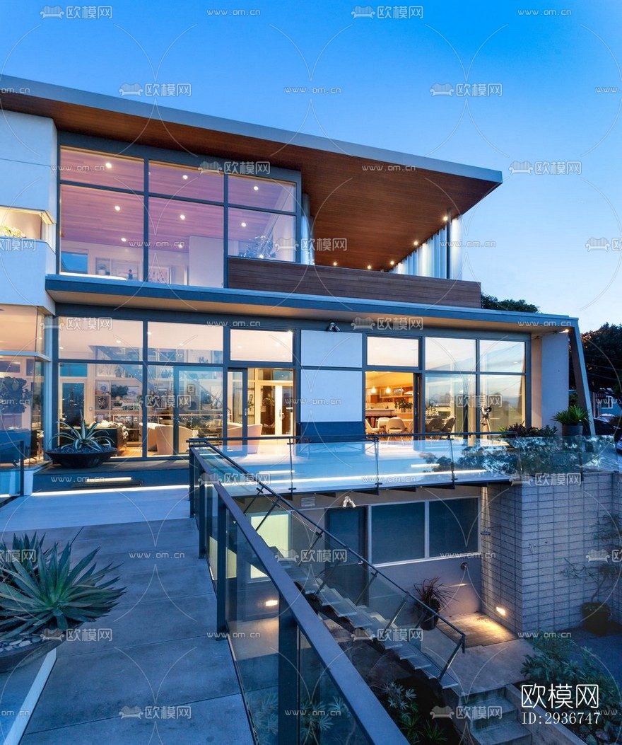 现代居住建筑效果图下载（渲染图1）