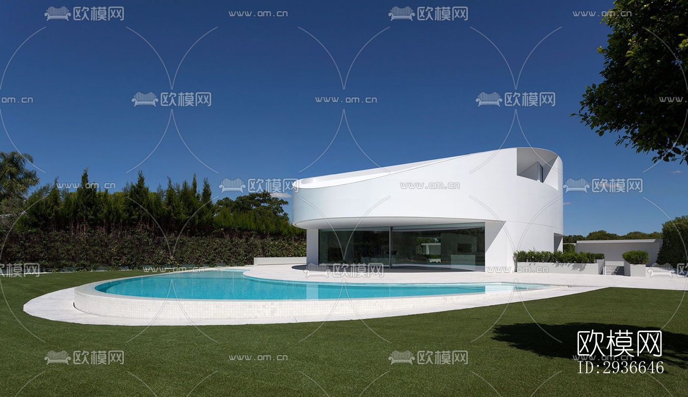 现代居住建筑效果图下载（渲染图12）