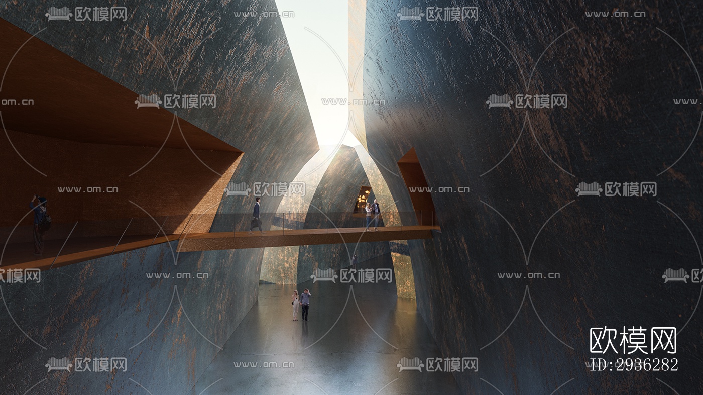 新中式美术博物馆效果图下载（渲染图12）