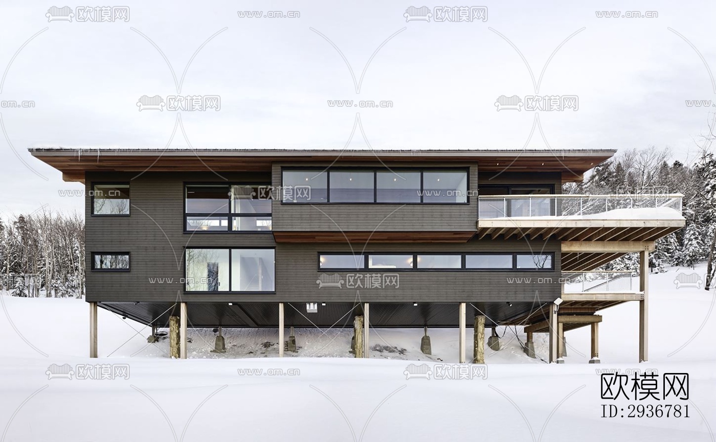 现代居住建筑效果图下载（渲染图18）