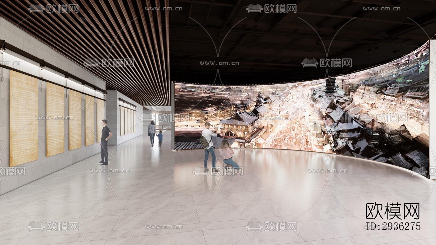 新中式美术博物馆效果图下载（渲染图4）