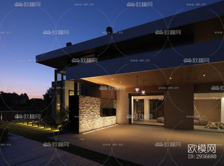 现代居住建筑效果图下载(渲染图14)