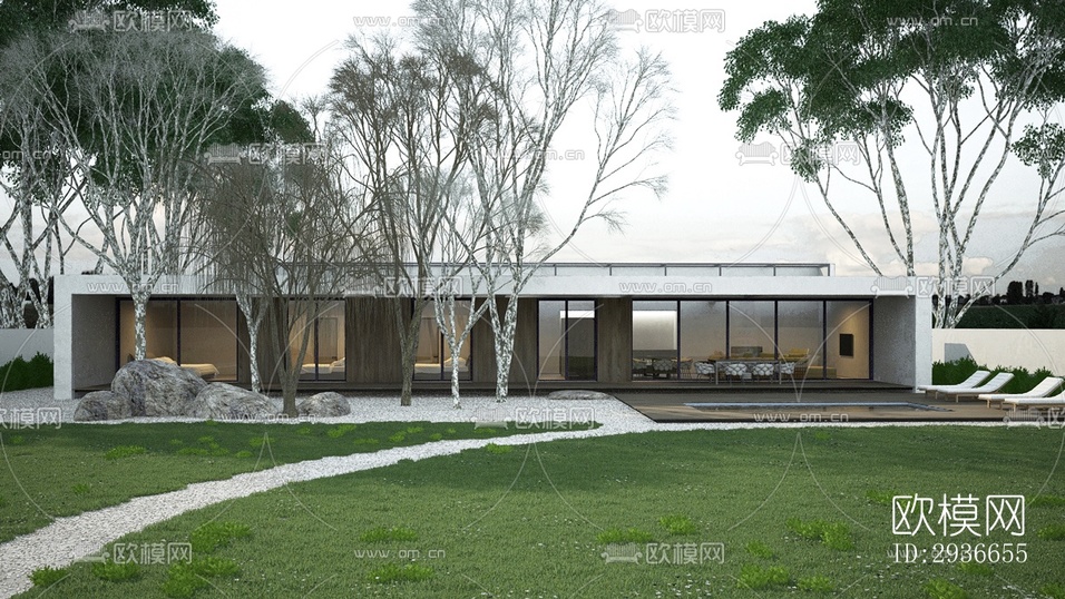 現(xiàn)代居住建筑效果圖下載(渲染圖6)