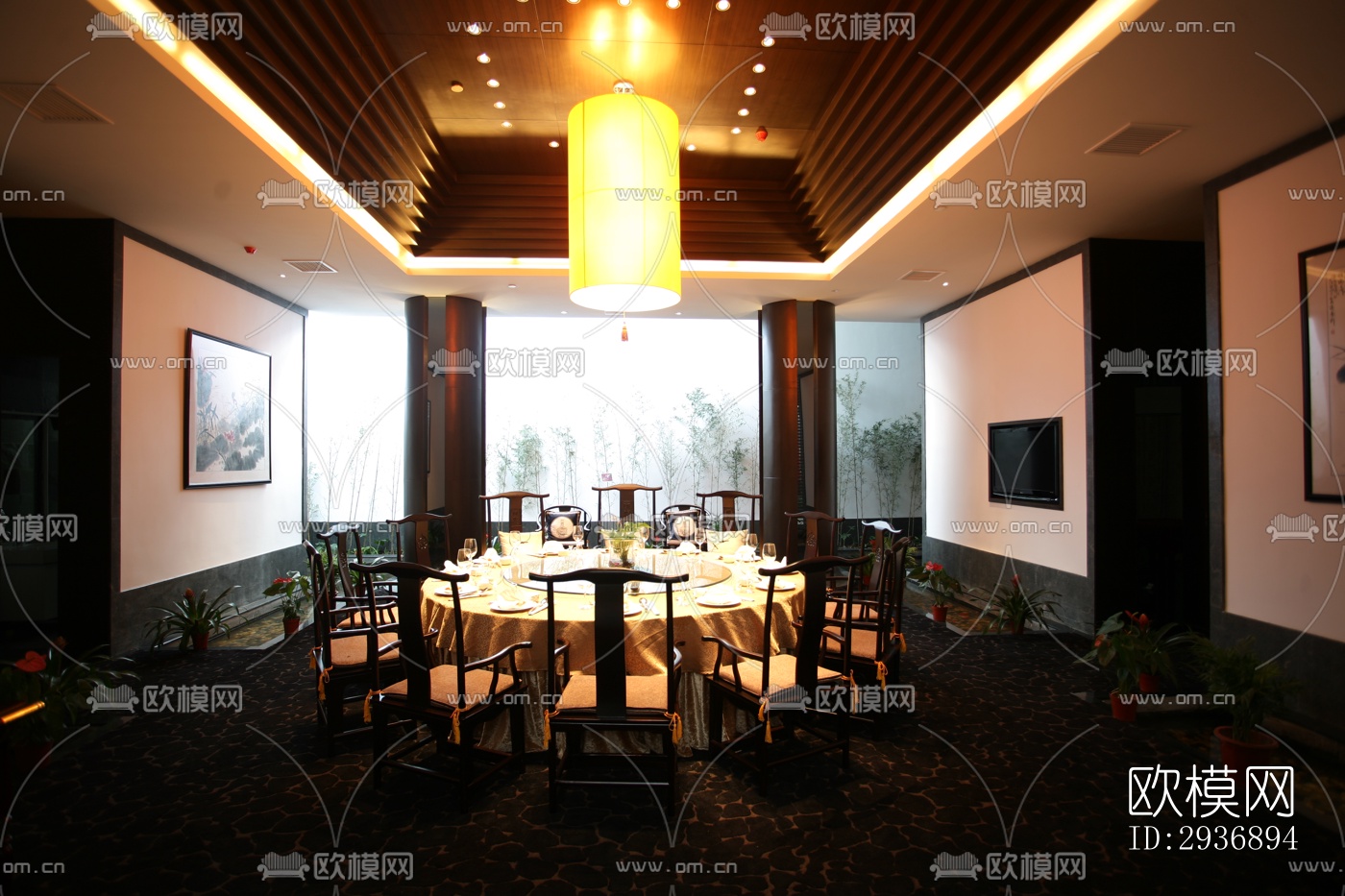 中式中餐厅效果图下载（渲染图19）