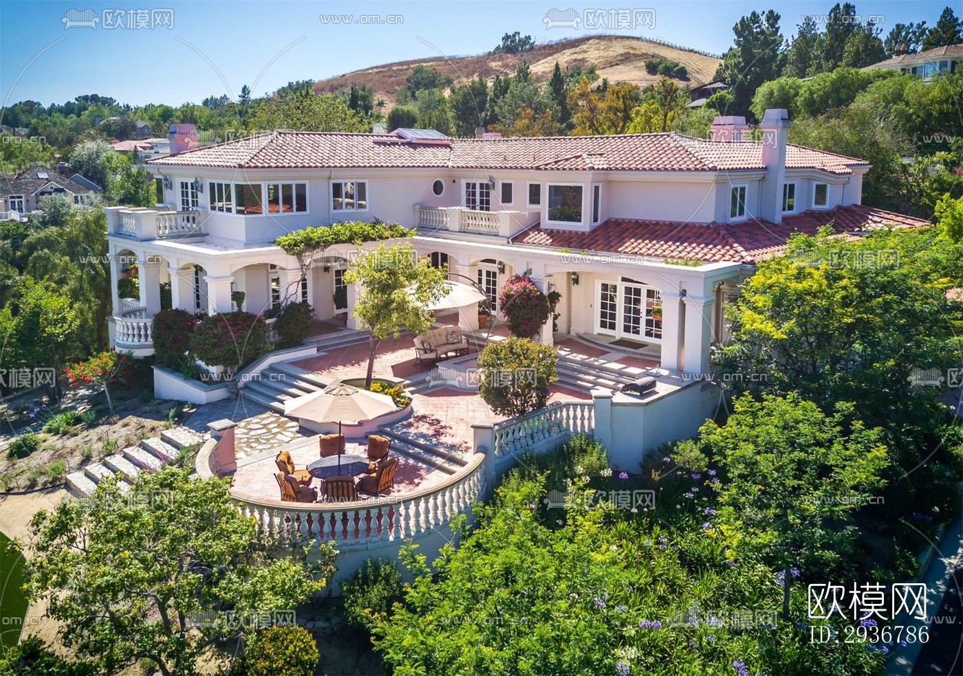 美式居住建筑效果图下载（渲染图12）