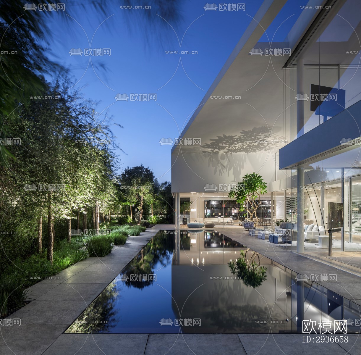 现代居住建筑效果图下载（渲染图15）