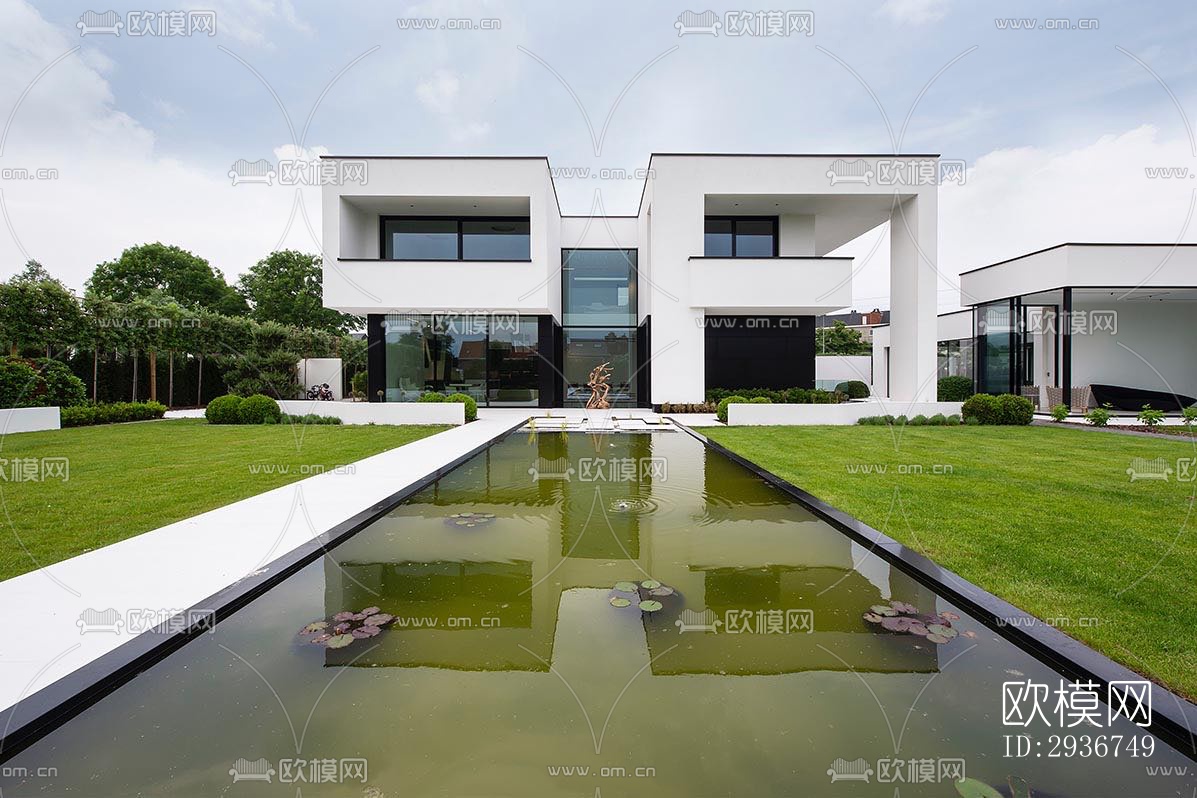 现代居住建筑效果图下载（渲染图1）