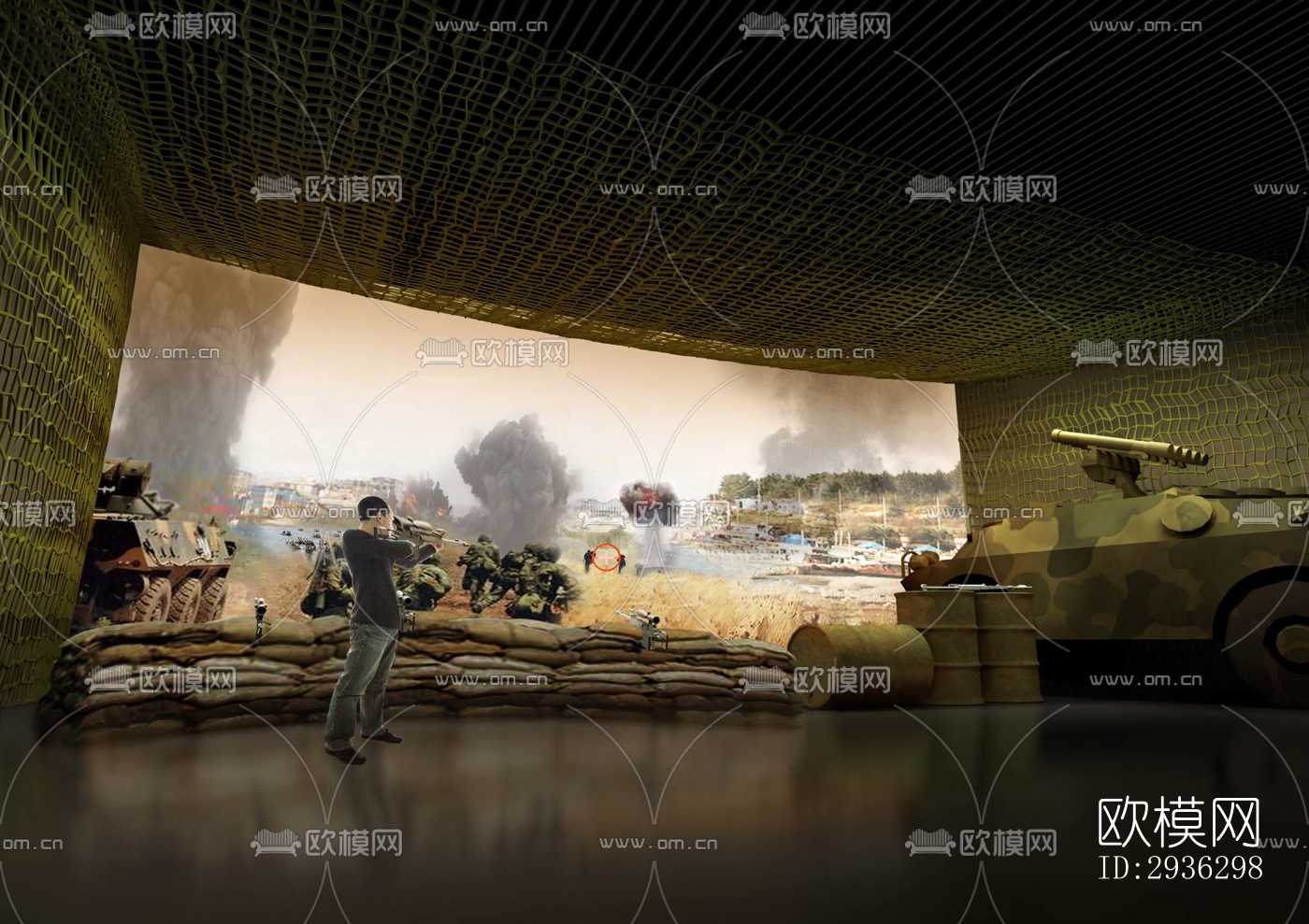 新中式美术博物馆效果图下载（渲染图13）