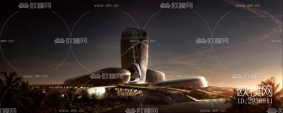 現(xiàn)代文體建筑效果圖下載(渲染圖16)