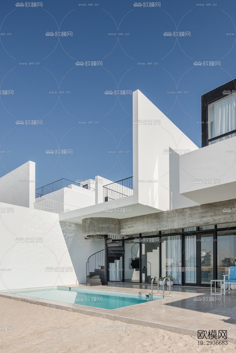 现代居住建筑效果图下载（渲染图12）