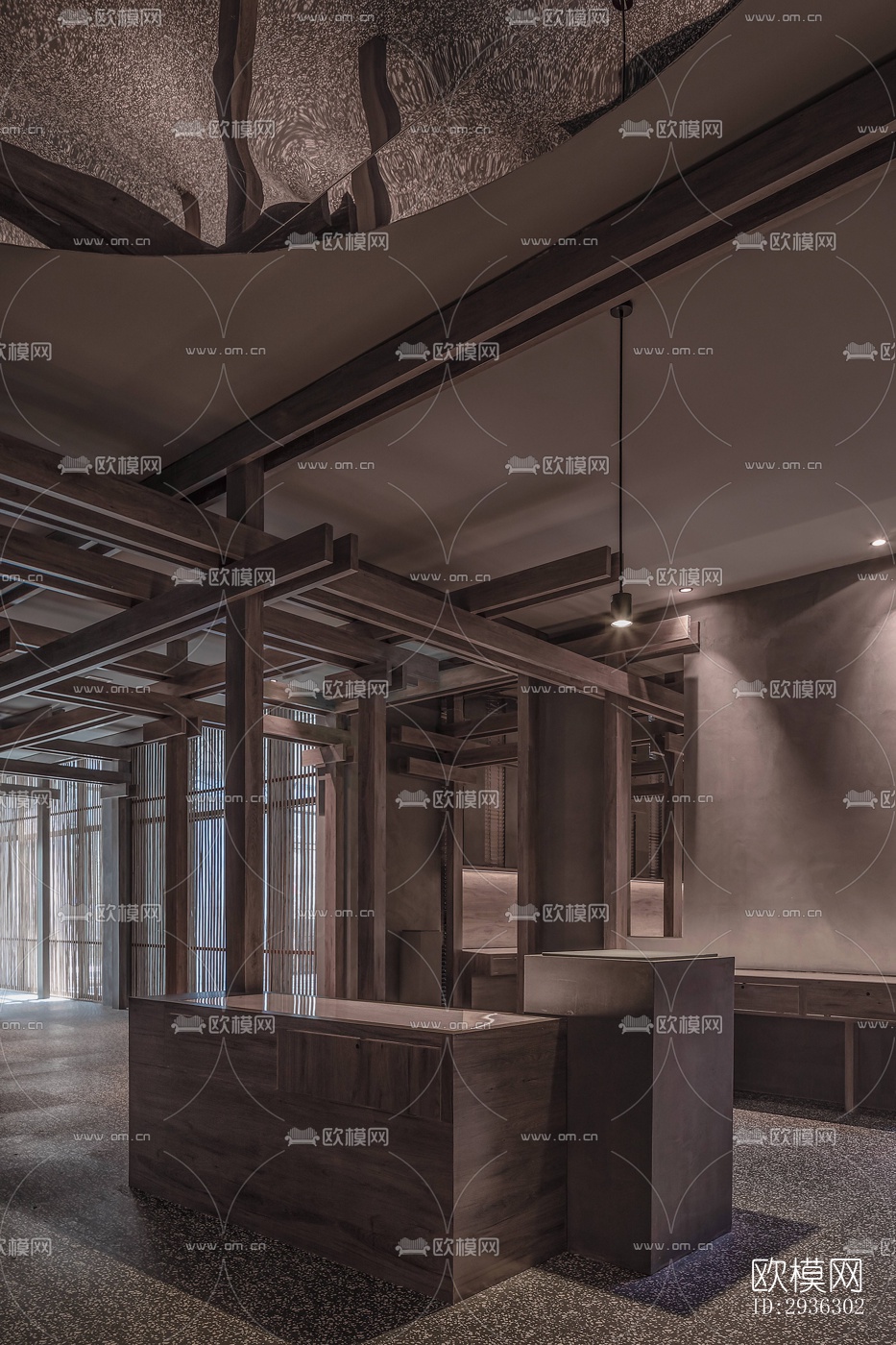 新中式美术博物馆效果图下载（渲染图12）