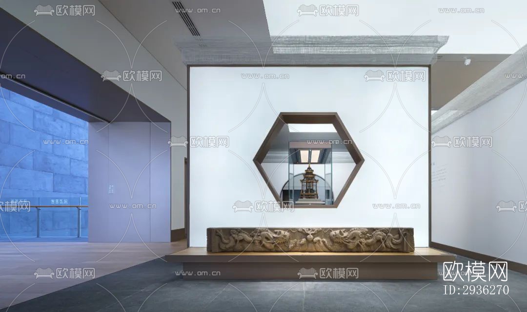 新中式美术博物馆效果图下载（渲染图8）