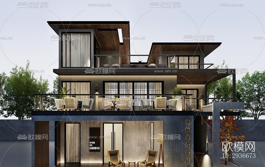 現(xiàn)代居住建筑效果圖下載(渲染圖7)