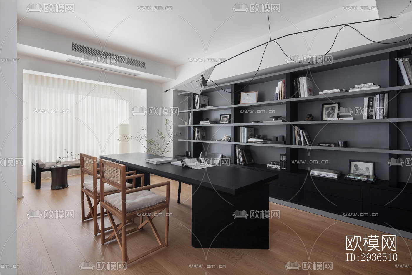 现代办公区效果图下载（渲染图7）