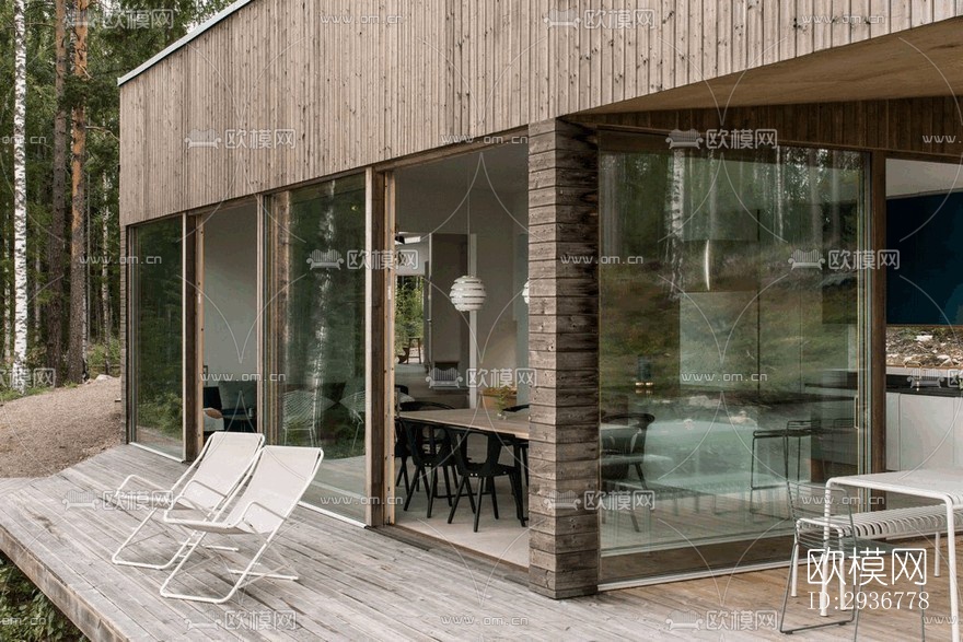 现代居住建筑效果图下载（渲染图18）