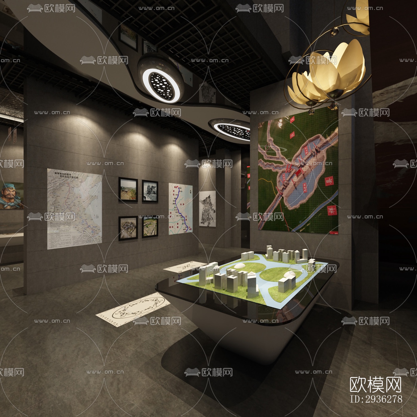 新中式美术博物馆效果图下载（渲染图9）