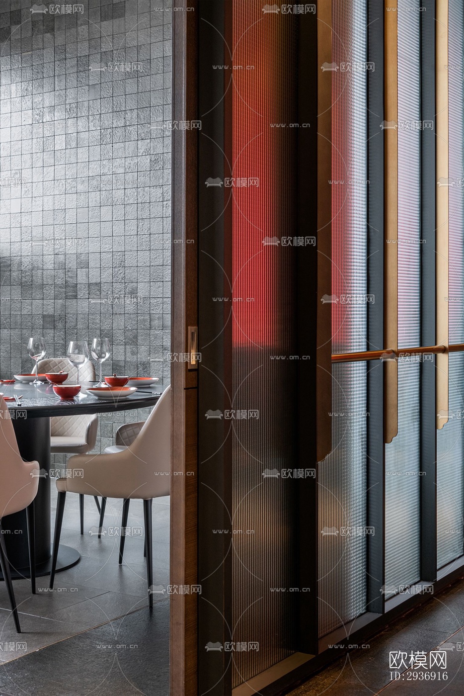 新中式中餐厅效果图下载（渲染图10）