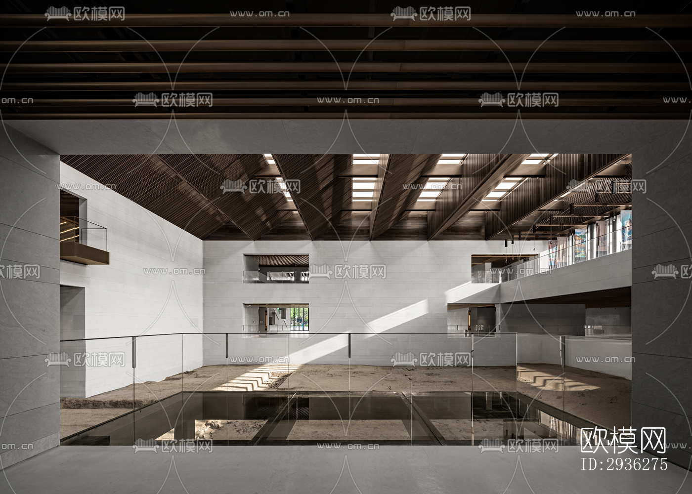 新中式美术博物馆效果图下载（渲染图15）