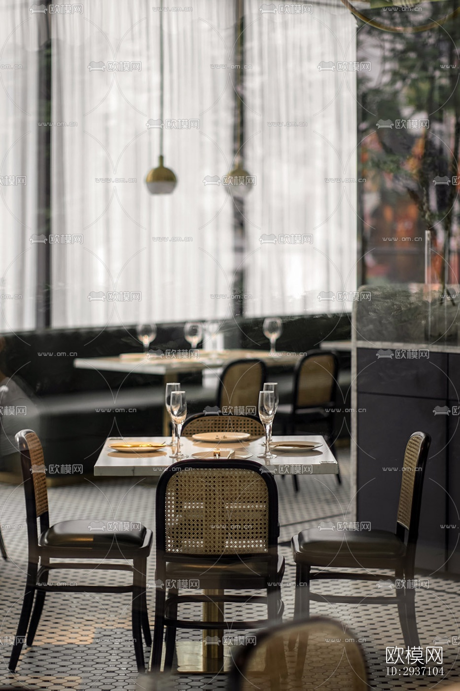 东南亚西餐厅效果图下载（渲染图8）