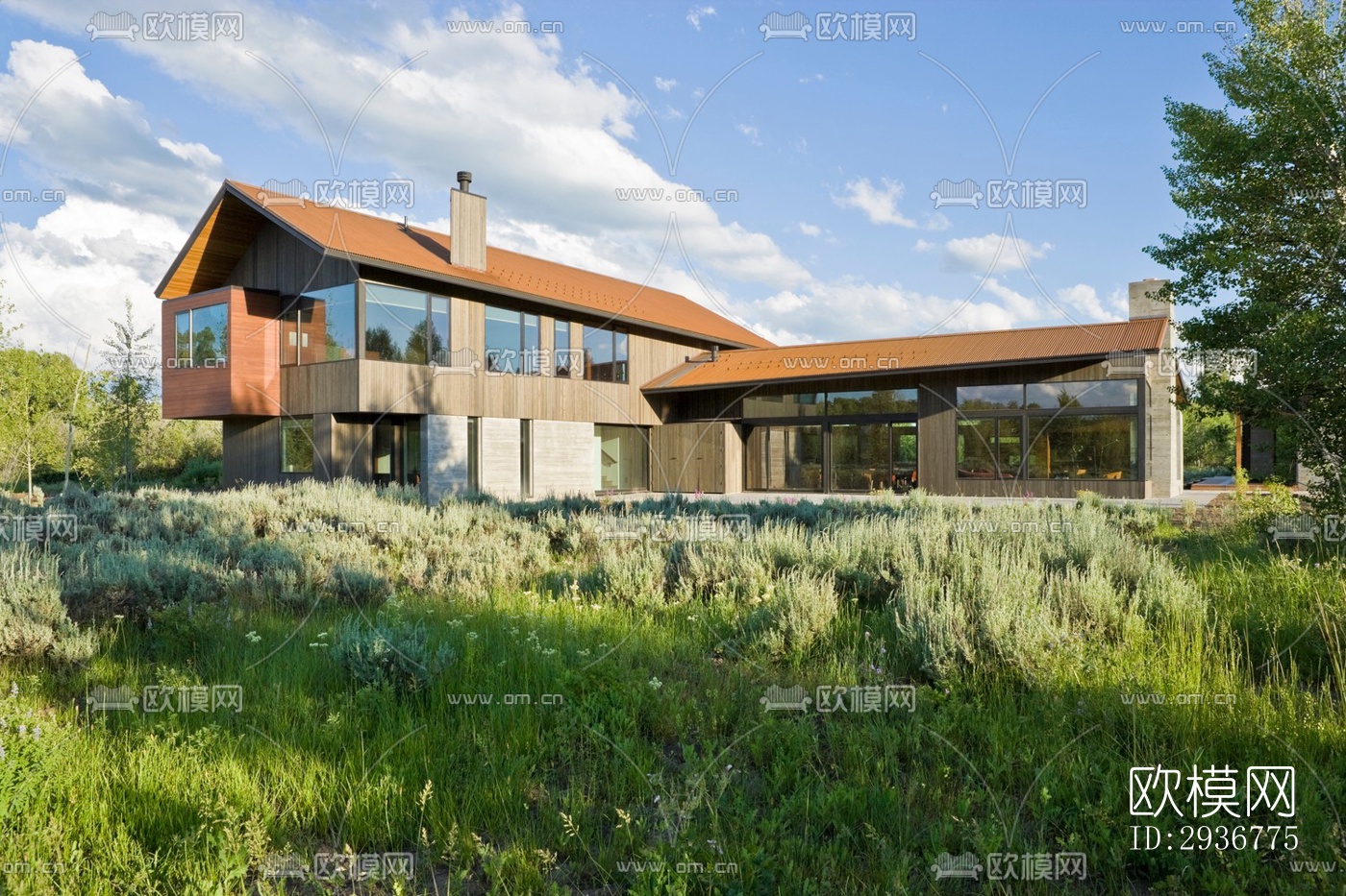 现代居住建筑效果图下载（渲染图12）