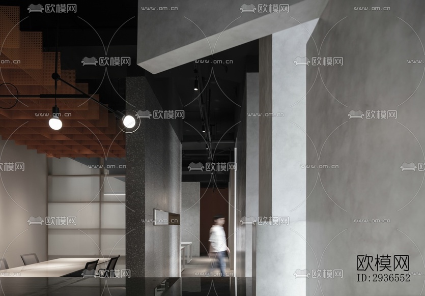 侘寂經(jīng)理室效果圖下載(渲染圖10)