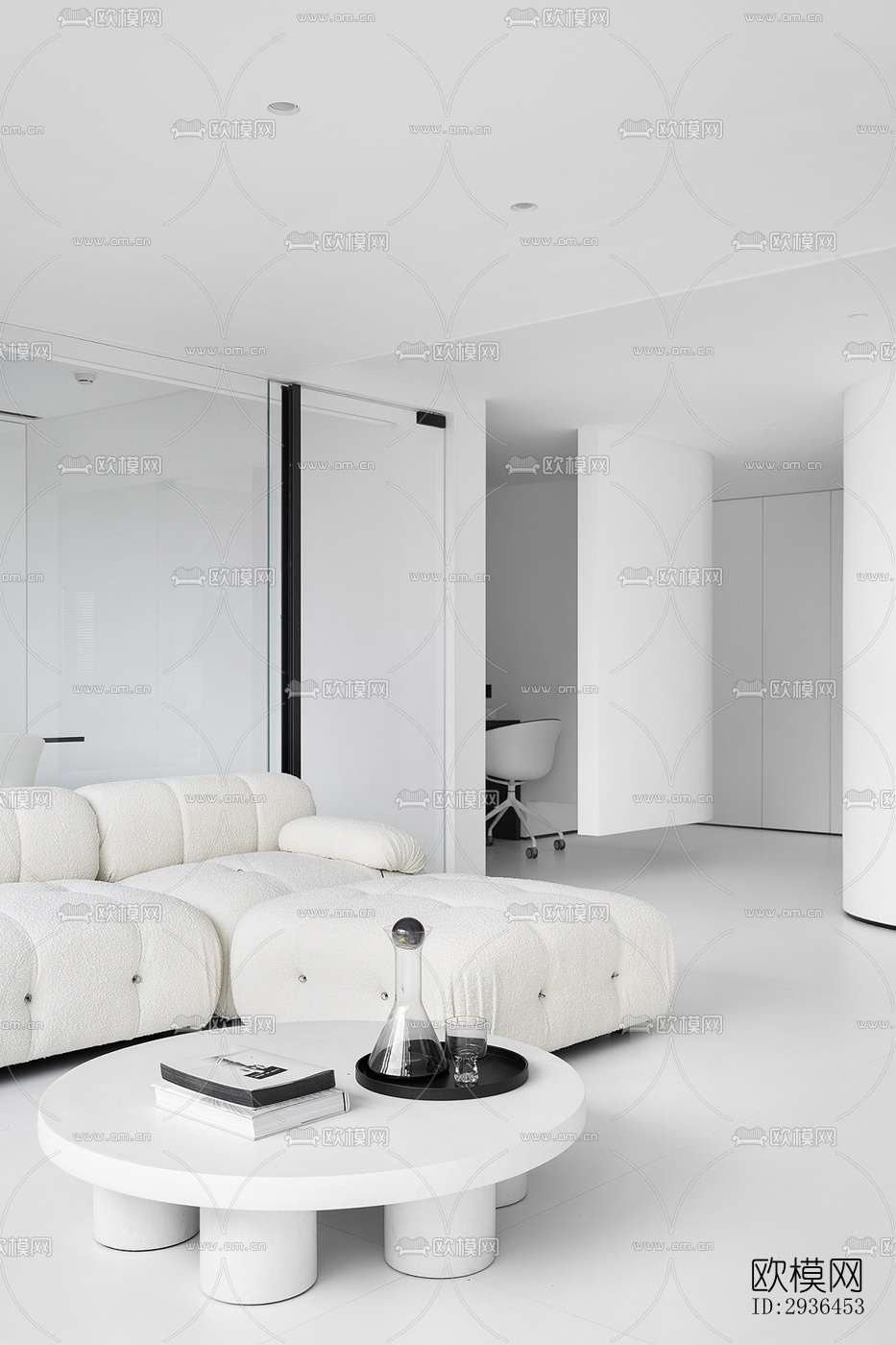 现代办公区效果图下载（渲染图10）