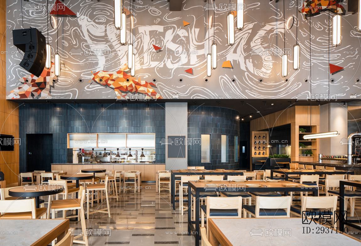 工业风西餐厅效果图下载（渲染图8）