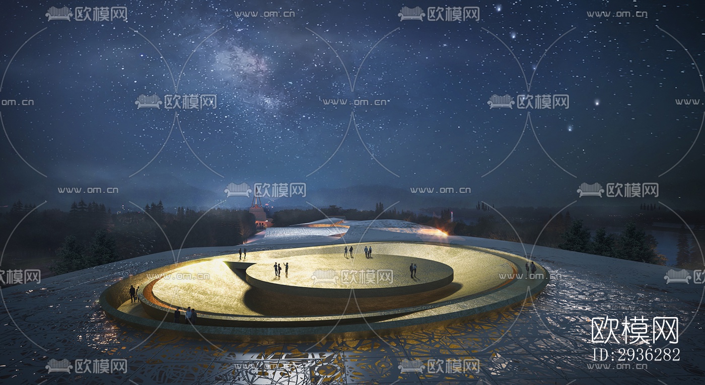 新中式美术博物馆效果图下载（渲染图15）