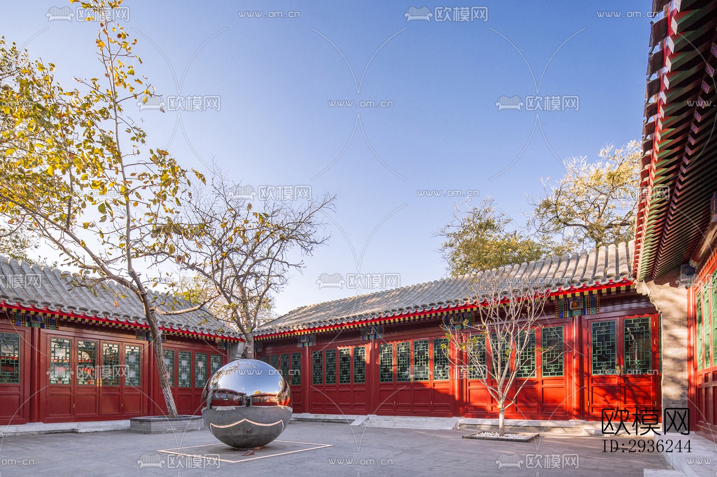 中式美术博物馆效果图下载（渲染图6）