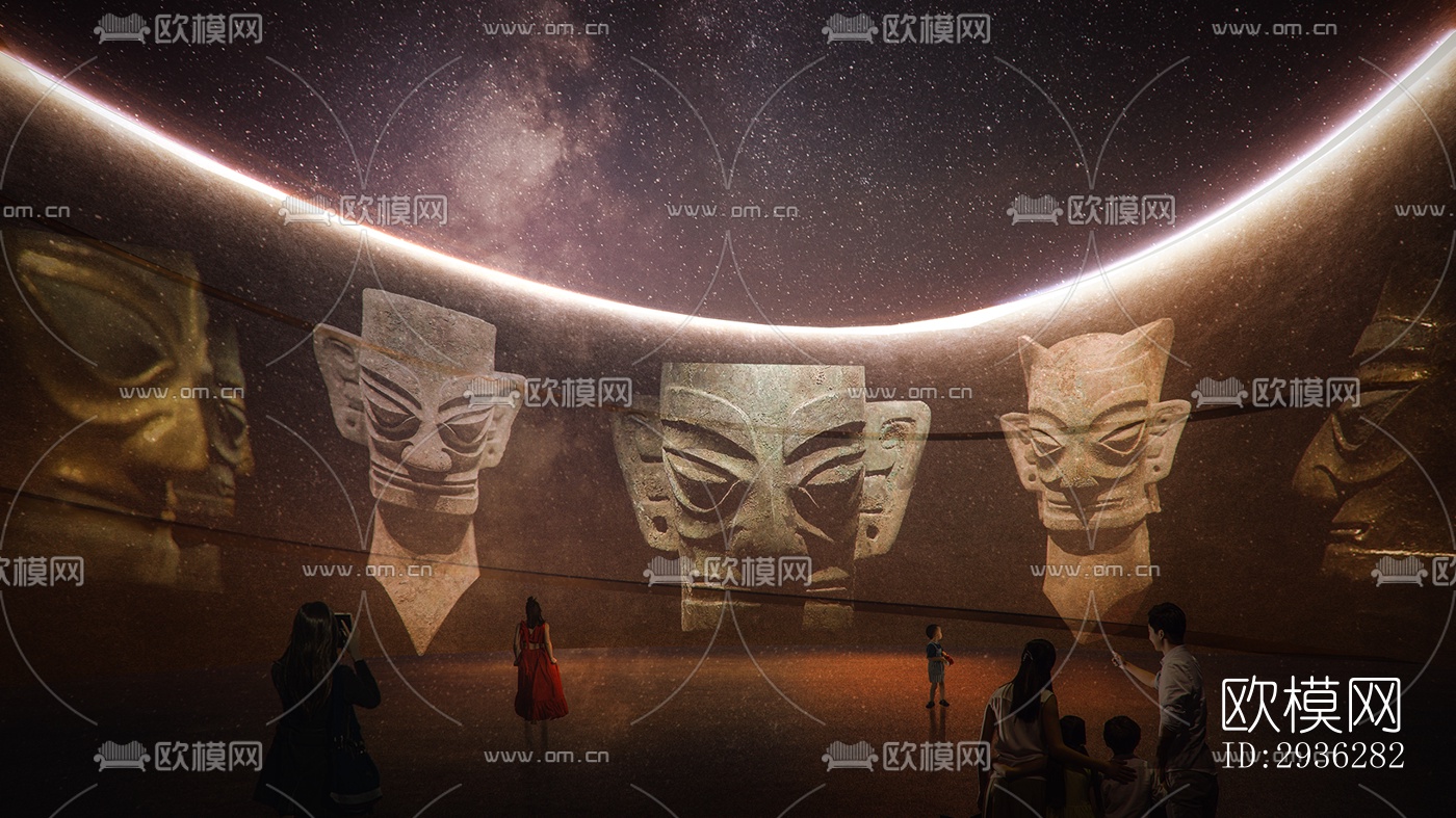 新中式美术博物馆效果图下载（渲染图5）