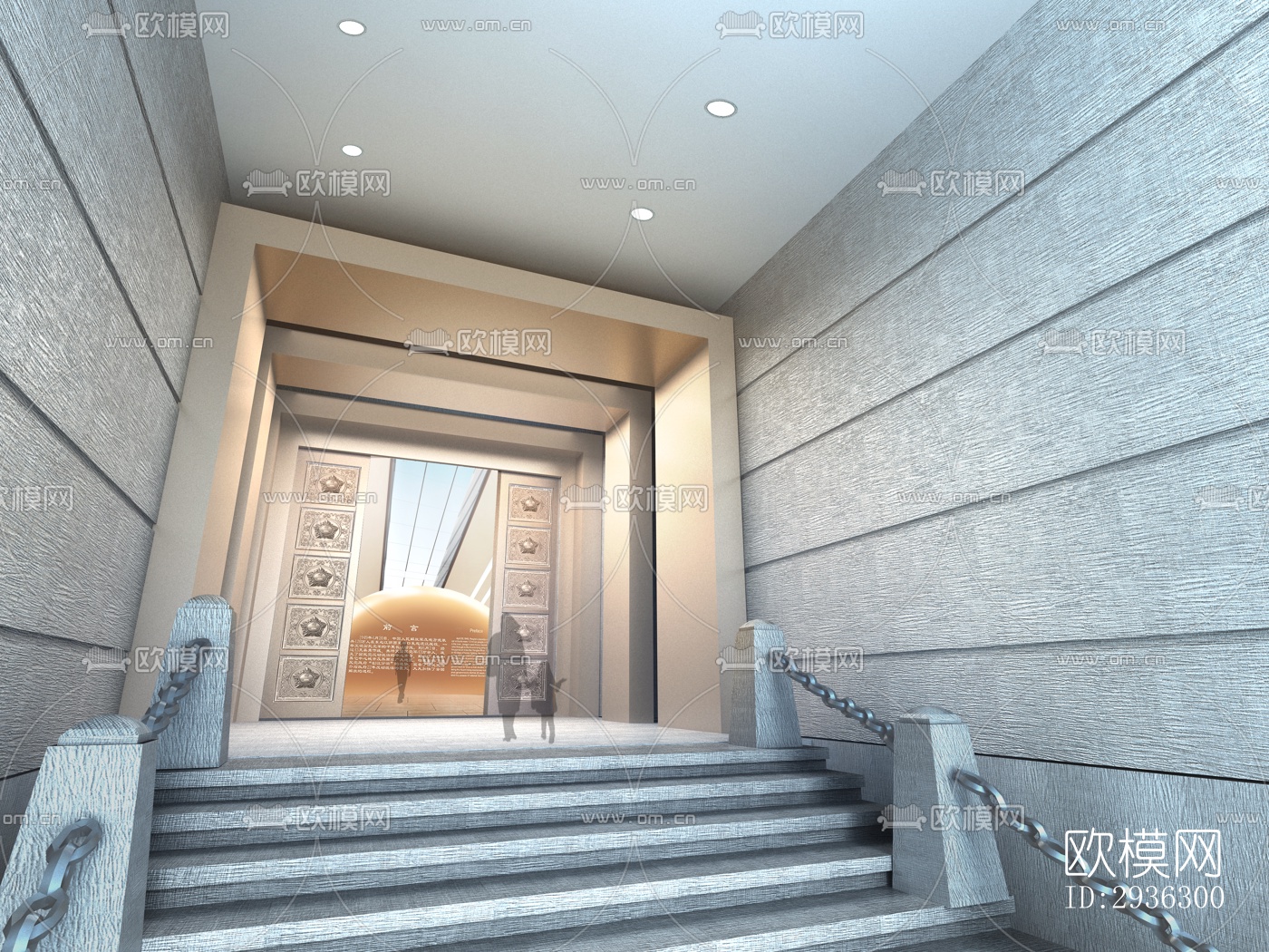 新中式美术博物馆效果图下载（渲染图12）