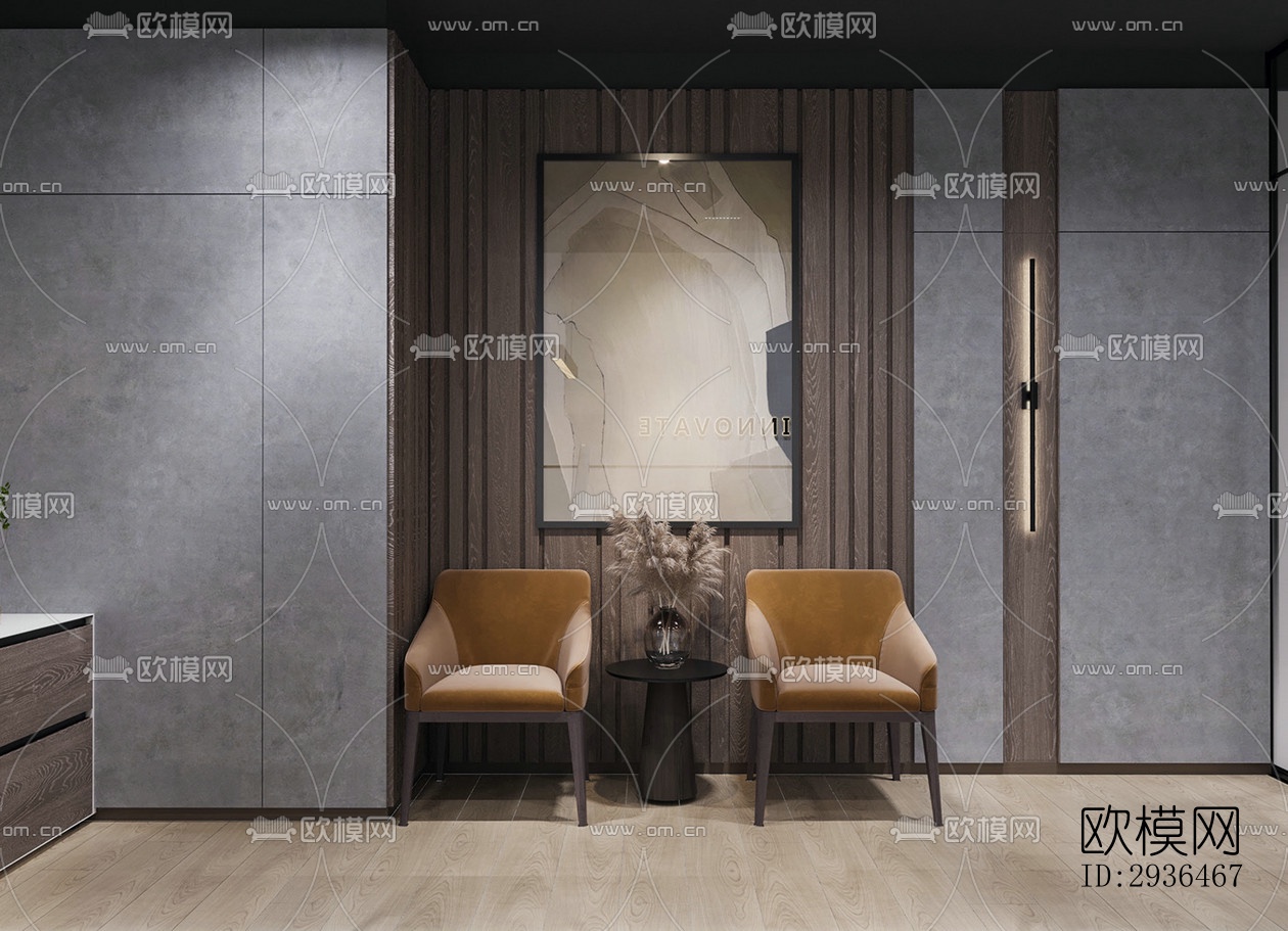 现代办公区效果图下载（渲染图6）