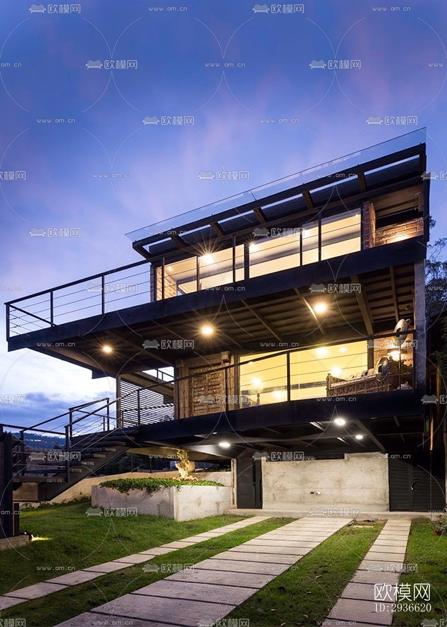 工业风居住建筑效果图下载（渲染图2）