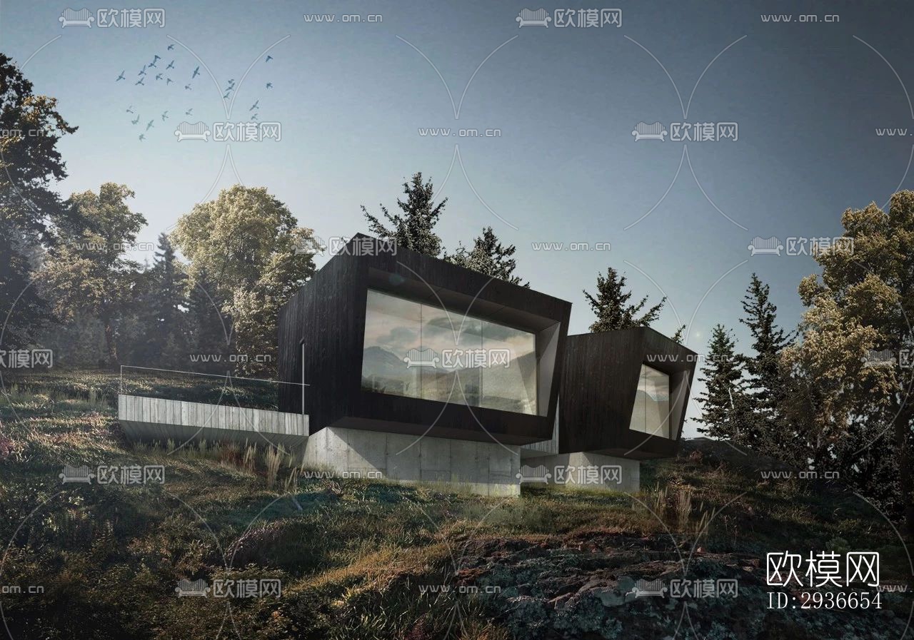 现代居住建筑效果图下载（渲染图20）