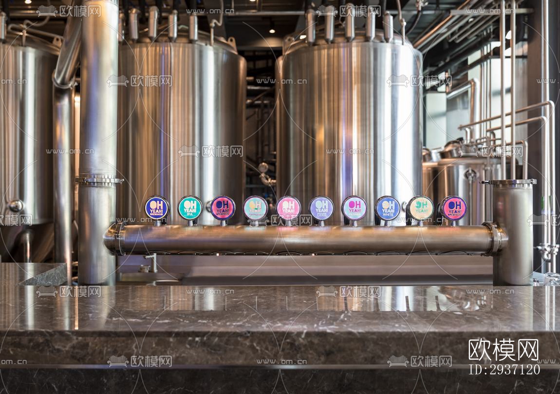 工业风西餐厅效果图下载（渲染图2）