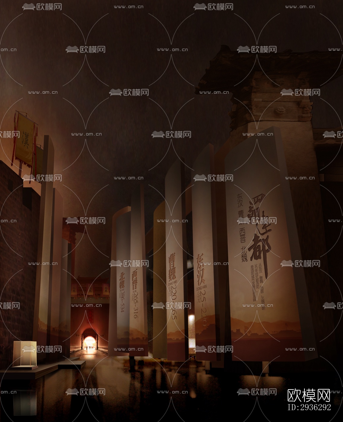 新中式美术博物馆效果图下载（渲染图14）