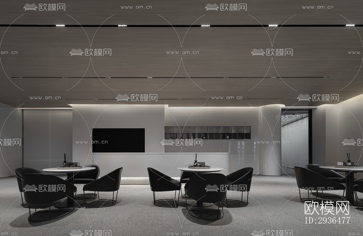 现代办公区效果图下载（渲染图11）