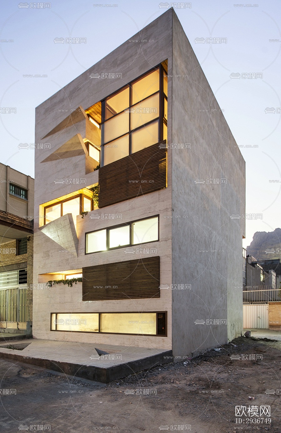 现代居住建筑效果图下载（渲染图14）