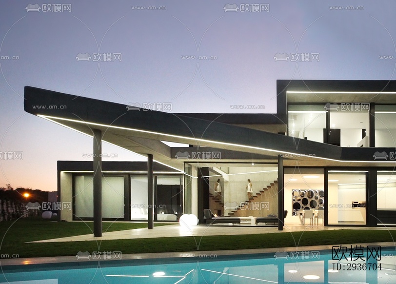 现代居住建筑效果图下载(渲染图14)