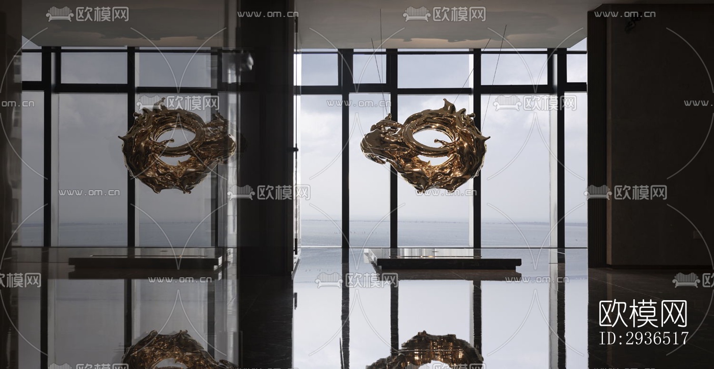 现代办公区效果图下载（渲染图9）