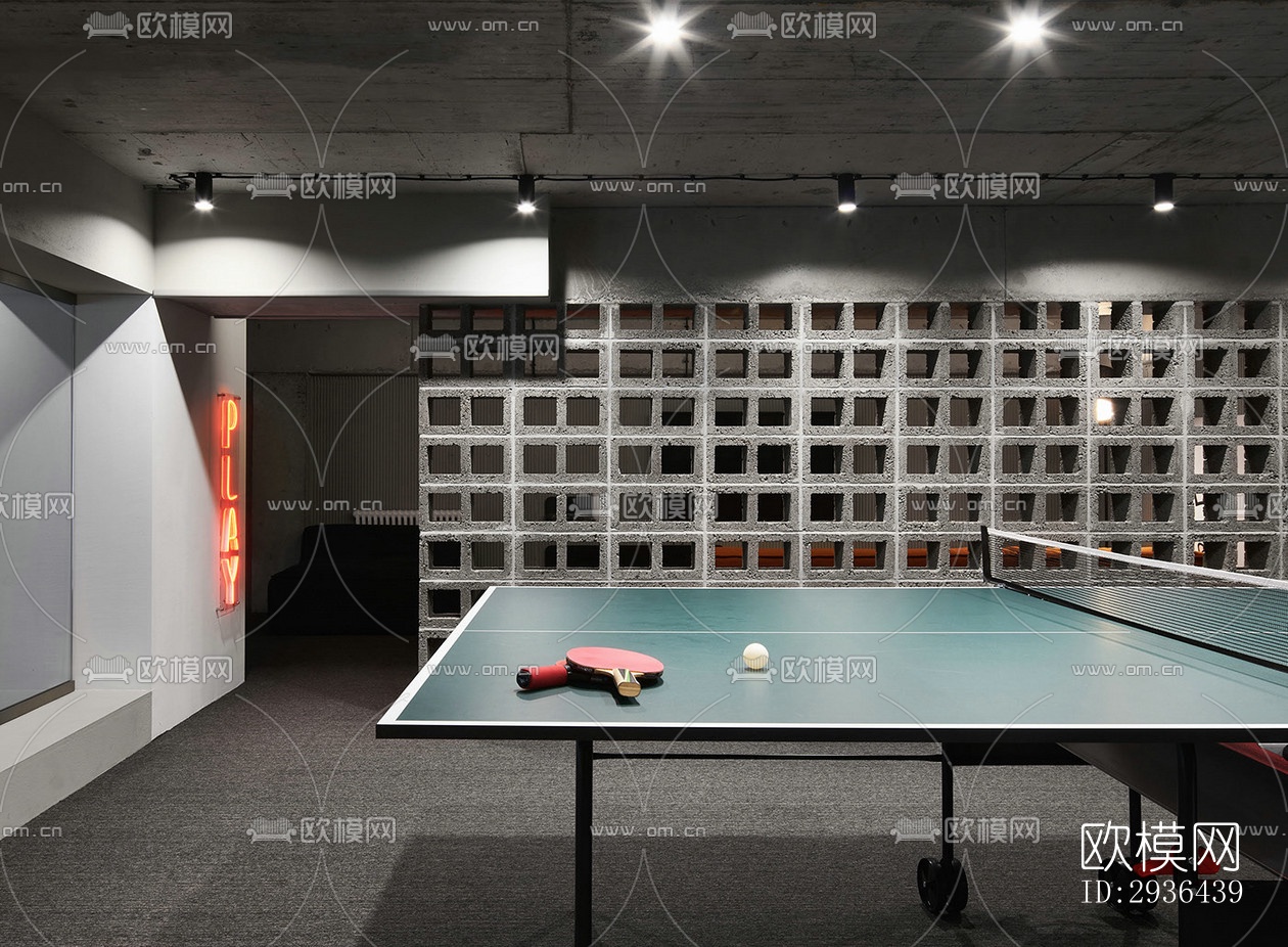 工业风办公区效果图下载（渲染图9）