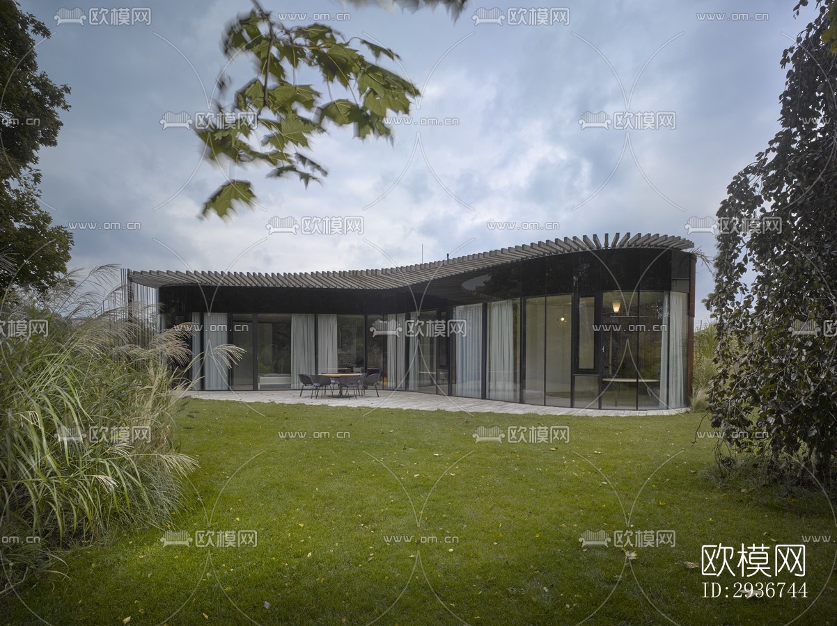 现代居住建筑效果图下载（渲染图1）